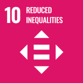 SDGs Goal 10 “Reduced Inequalities” icon (up and down arrows and equality symbol)